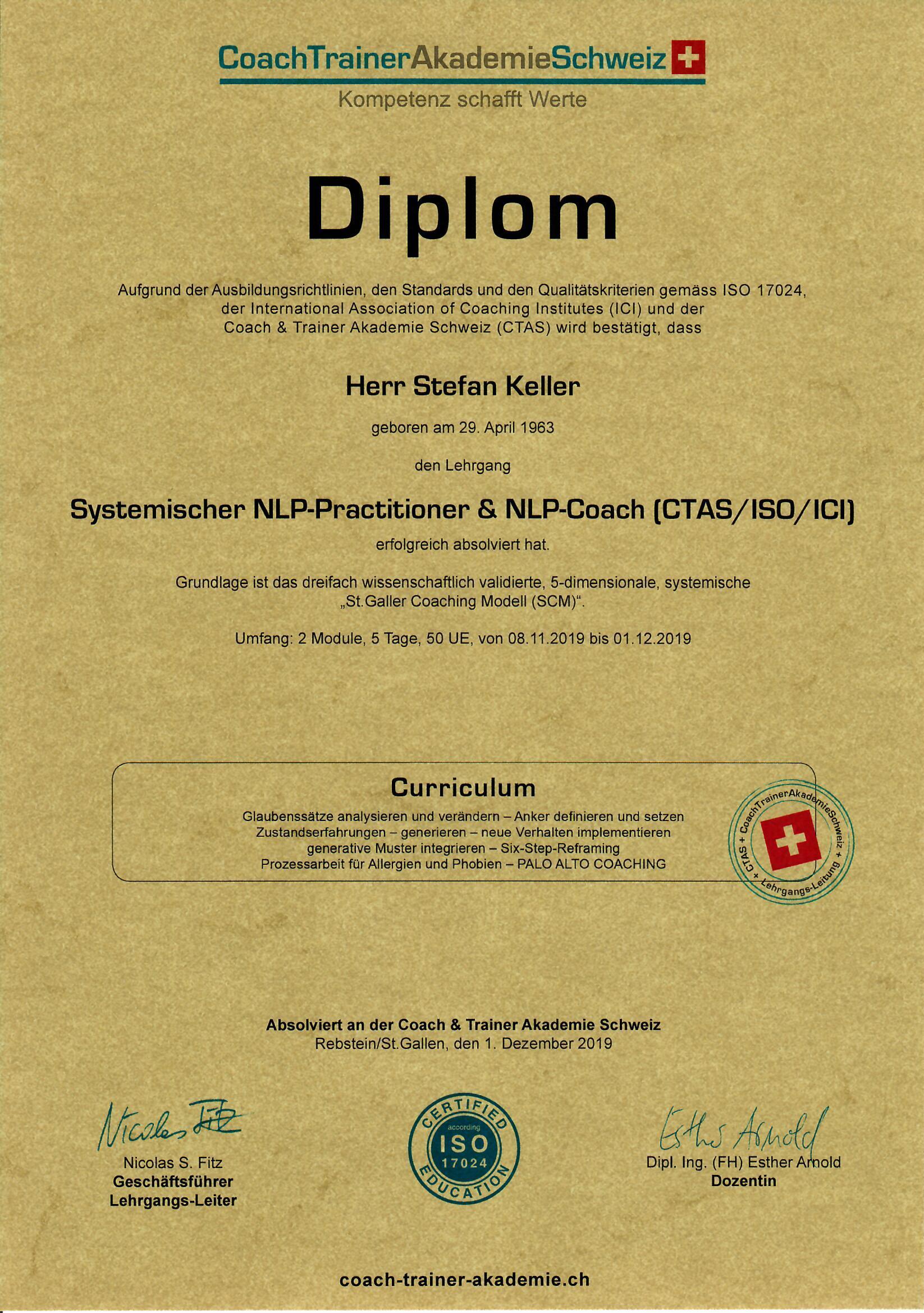 Diplom Systemischer NLP Practitioner Coach