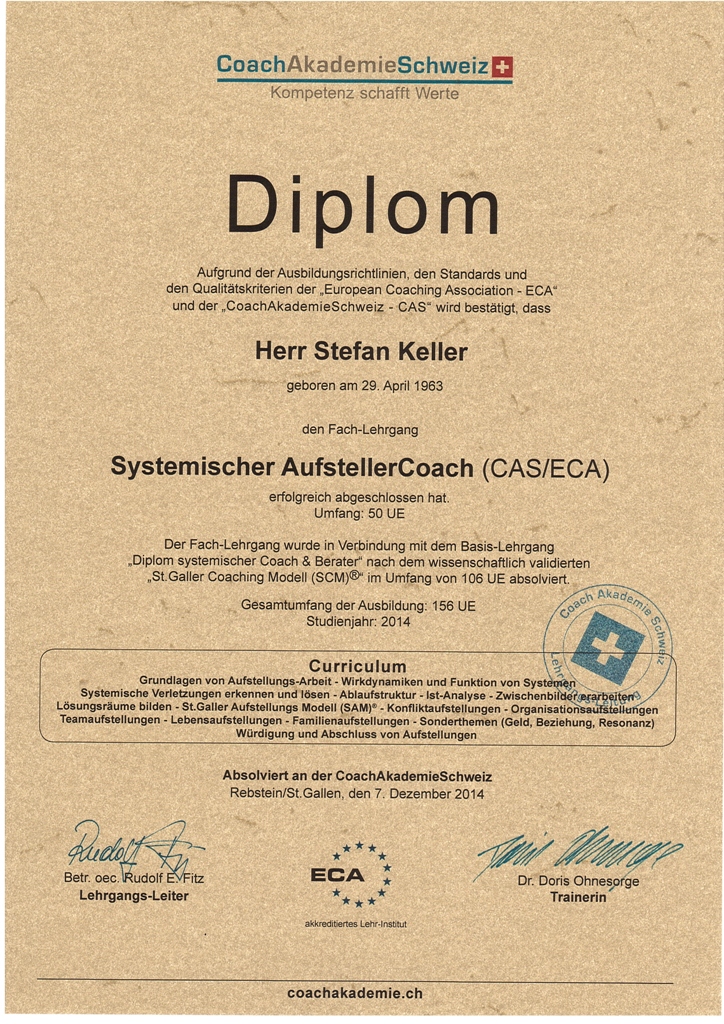 Diplom Systemischer Aufsteller