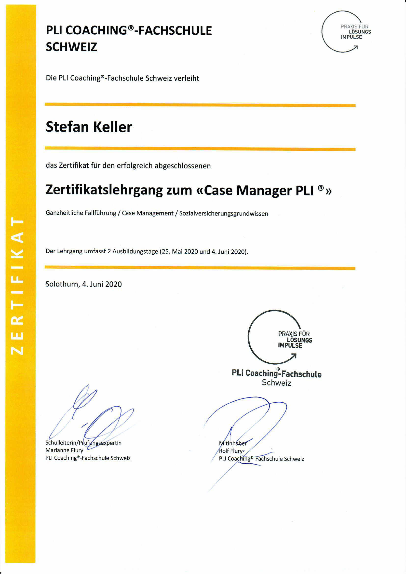 Diplom Case Manager PLI